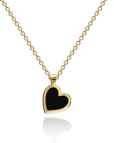 Enamel black Heart Necklace